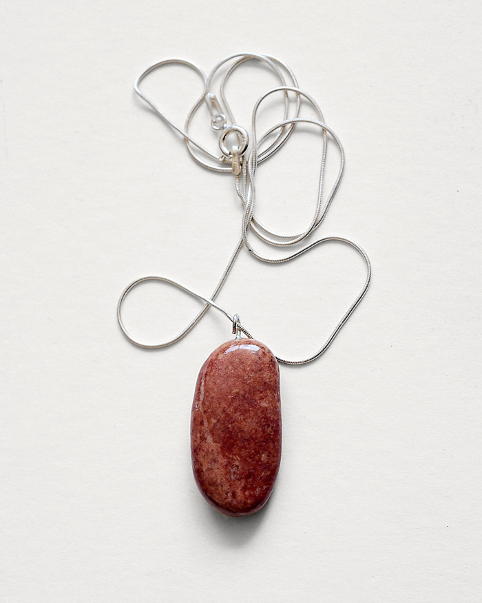 Colgante cadena de plata y Jaspe rojo